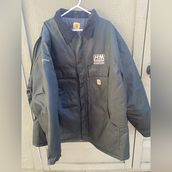 Mens 3XL - Carhartt Duck Quilted Work Chore Jacket Black - Picture 1 of 8